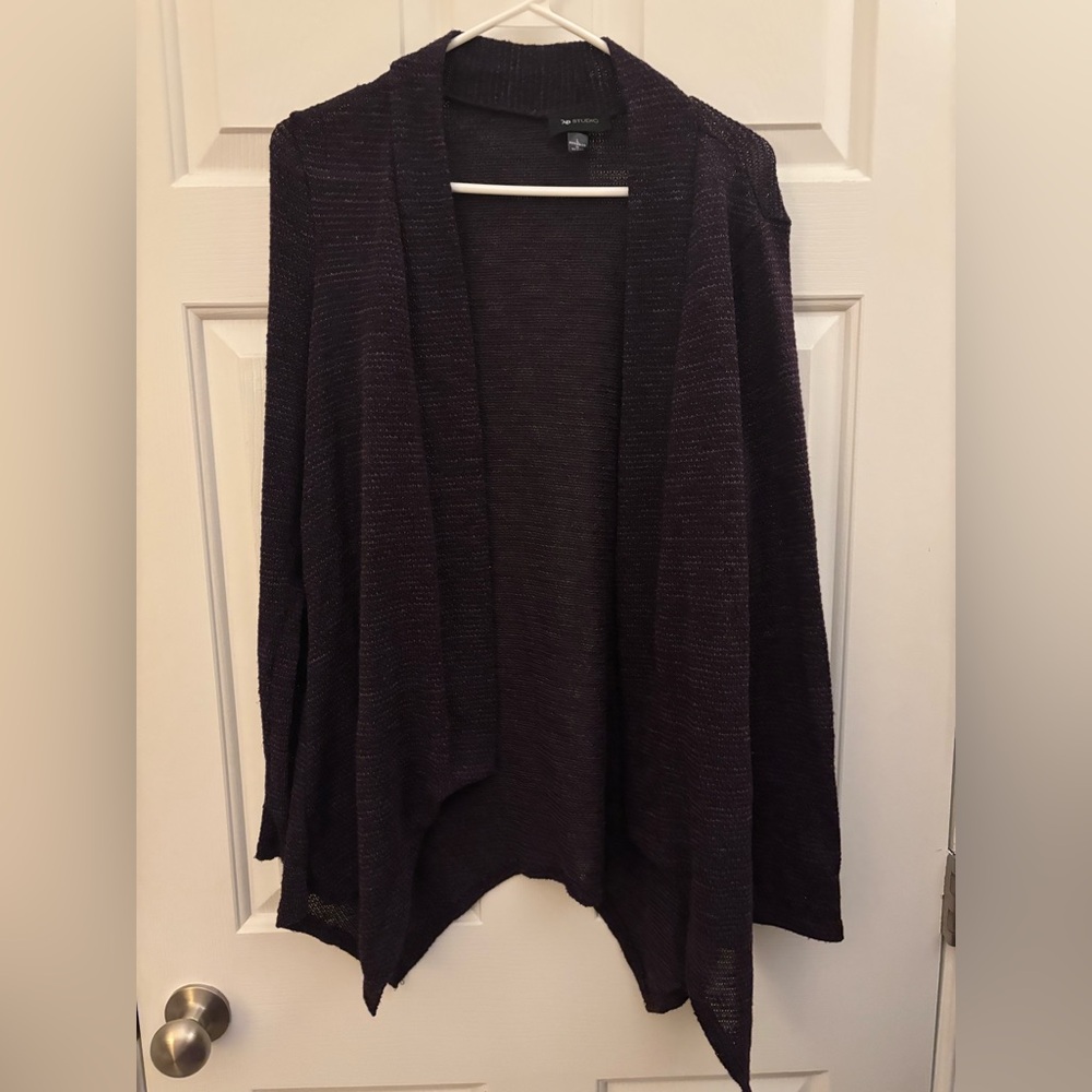 🎆5 for $25 AB Studio Dark Purple Open Front Cardigan